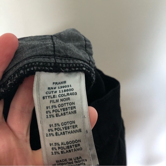 Frame Le Skinny De Jeanne Jeans Black Distressed Film Noir 25 - Picture 5 of 7